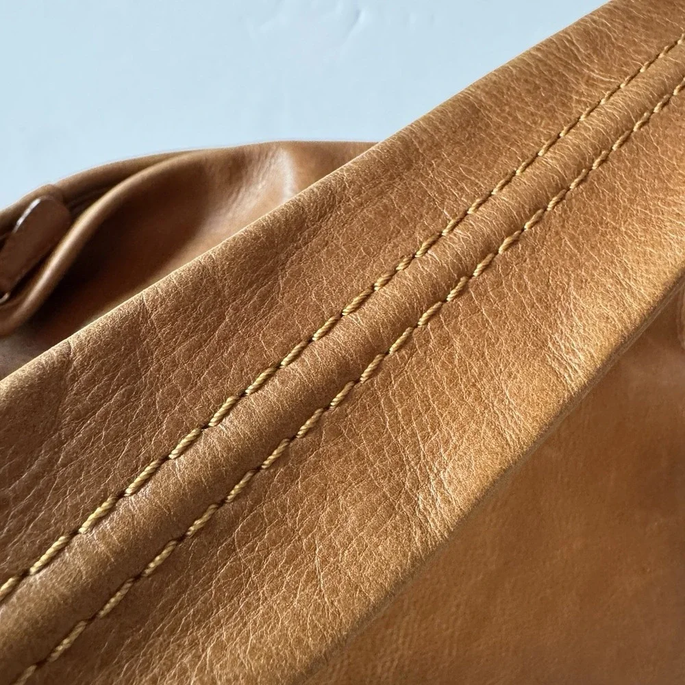 Derek Alexander Vintage Leather Hobo Bag Purse British Tan Brown Boho Large VTG